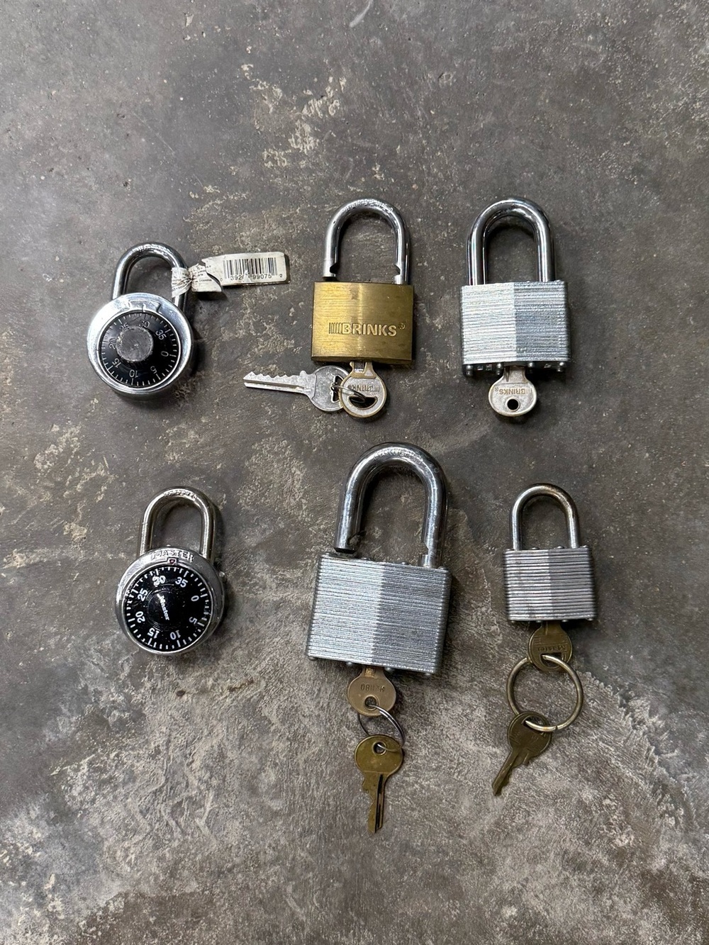 Master Lock Brinks Padlock Lot Steel Brass Combination Keys